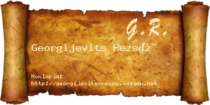 Georgijevits Rezső névjegykártya